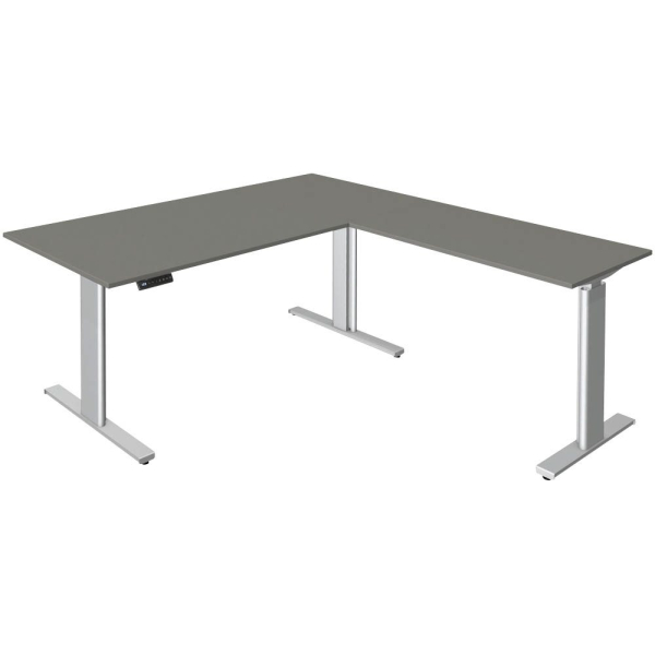 4044917438910 - Sitz-Steh-Schreibtisch Move 3 10234312 elektrisch höhenverstellbar 72-120cm (H) 180cmx80cm (BxT) L-Form grafit   Silber 4044