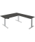 Sitz-Steh-Schreibtisch Move 3, elektrisch höhenverstellbar, 72-120cm (H), 180x80cm (BxT), L-Form, anthrazit / silber