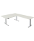 Sitz-Steh-Schreibtisch Move 3 tube, elektrisch h&ouml;henverstellbar, 72-120cm (H), 200x100cm (BxT), L-Form, wei&szlig; / silber