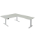 Sitz-Steh-Schreibtisch Move 3, elektrisch höhenverstellbar, 72-120cm (H), 200x100cm (BxT), L-Form, lichtgrau / silber