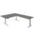 Sitz-Steh-Schreibtisch Move 3, elektrisch höhenverstellbar, 72-120cm (H), 200x100cm (BxT), L-Form, graphit / silber