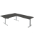 Sitz-Steh-Schreibtisch Move 3, elektrisch höhenverstellbar, 72-120cm (H), 200x100cm (BxT), L-Form, anthrazit / silber