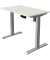 Sitz-Steh-Schreibtisch Move 1, elektrisch höhenverstellbar, 74-123cm (H), 100x60cm (BxT), rechteckig, weiß / silber
