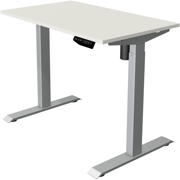 4044917438989 - Move 1 Elektrisch Höhenverstellbar Sitz-Stehschreibtisch Rechteckig Weiß T-Fuß 1000 (B) x 800 (T) x 1230 (H) mm Melamin Stahl