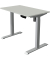 Sitz-Steh-Schreibtisch Move 1, elektrisch höhenverstellbar, 74-123cm (H), 100x60cm (BxT), rechteckig, lichtgrau / silber