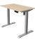 Sitz-Steh-Schreibtisch Move 1, elektrisch höhenverstellbar, 74-123cm (H), 100x60cm (BxT), rechteckig, ahorn / silber