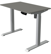 Sitz-Steh-Schreibtisch Move 1, elektrisch höhenverstellbar, 74-123cm (H), 100x60cm (BxT), rechteckig, graphit / silber