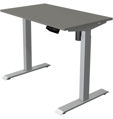 Sitz-Steh-Schreibtisch Move 1, elektrisch höhenverstellbar, 74-123cm (H), 100x60cm (BxT), rechteckig, graphit / silber