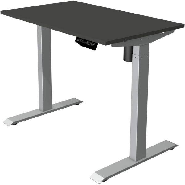 4044917439023 - Move 1 Elektrisch Höhenverstellbar Sitz-Stehschreibtisch Rechteckig Anthrazit T-Fuß 1000 (B) x 600 (T) x 1230 (H) mm Melamin Stahl