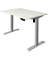 Sitz-Steh-Schreibtisch Move 1, elektrisch höhenverstellbar, 74-123cm (H), 120x80cm (BxT), rechteckig, weiß / silber
