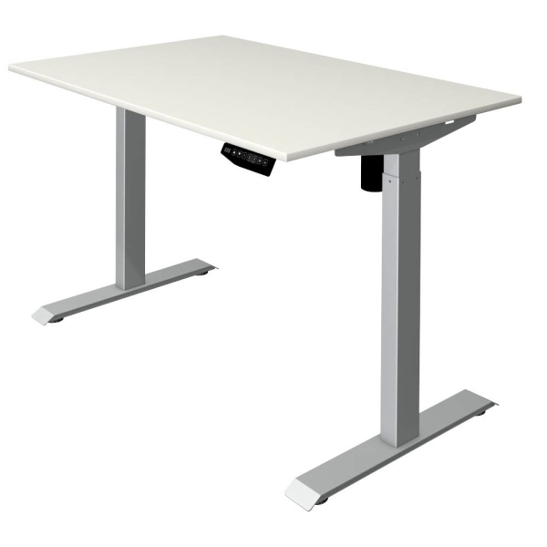4044917439030 - Move 1 Elektrisch Höhenverstellbar Sitz-Stehschreibtisch Rechteckig Weiß T-Fuß 1200 (B) x 800 (T) x 1230 (H) mm Melamin Stahl