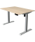 Sitz-Steh-Schreibtisch Move 1, elektrisch höhenverstellbar, 74-123cm (H), 120x80cm (BxT), rechteckig, ahorn / silber
