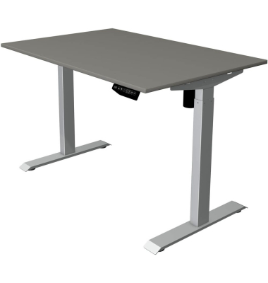 Sitz-Steh-Schreibtisch Move 1, elektrisch höhenverstellbar, 74-123cm (H), 120x80cm (BxT), rechteckig, graphit / silber