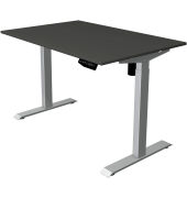 Sitz-Steh-Schreibtisch Move 1, elektrisch höhenverstellbar, 74-123cm (H), 120x80cm (BxT), rechteckig, anthrazit / silber