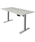 Sitz-Steh-Schreibtisch Move 1, elektrisch höhenverstellbar, 74-123cm (H), 160x80cm (BxT), rechteckig, lichtgrau / silber