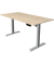Sitz-Steh-Schreibtisch Move 1, elektrisch höhenverstellbar, 74-123cm (H), 160x80cm (BxT), rechteckig, ahorn / silber