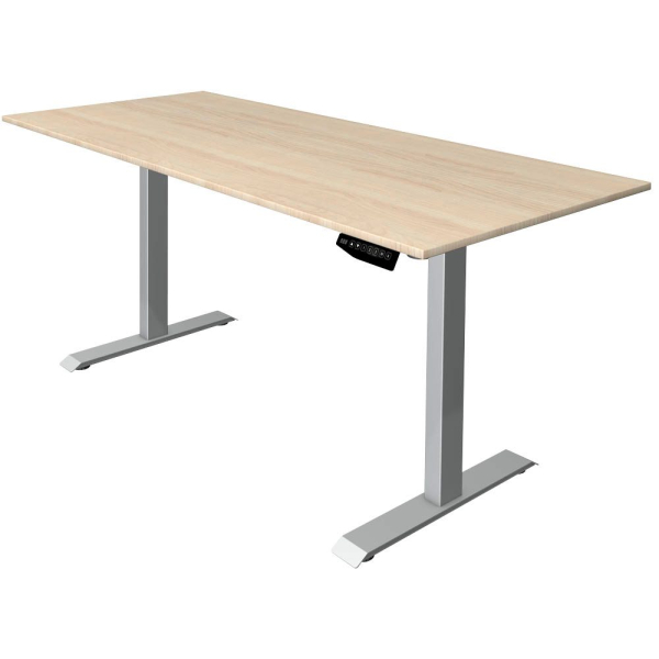 4044917439153 - Sitz-Steh-Schreibtisch Move 1 10227750 elektrisch höhenverstellbar 74-123cm (H) 180cmx80cm (BxT) rechteckig ahorn   Silber 4