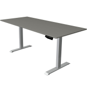 Sitz-Steh-Schreibtisch Move 1, elektrisch höhenverstellbar, 74-123cm (H), 180x80cm (BxT), rechteckig, graphit / silber