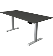 Sitz-Steh-Schreibtisch Move 1, elektrisch höhenverstellbar, 74-123cm (H), 180x80cm (BxT), rechteckig, anthrazit / silber
