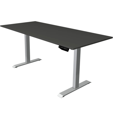 Sitz-Steh-Schreibtisch Move 1, elektrisch höhenverstellbar, 74-123cm (H), 180x80cm (BxT), rechteckig, anthrazit / silber