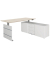 Sitz-Steh-Schreibtischkombination Move 3, elektrisch h&ouml;henverstellbar 72-120cm (H), 180x80cm (BxT), rechteckig, ahorn / silber/w