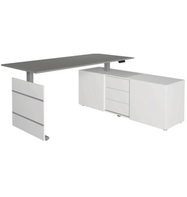 Sitz-Steh-Schreibtischkombination Move 3 10236312, elektrisch höhenverstellbar 72-120cm (H), 180x80cm (BxT), rechteckig, graphit