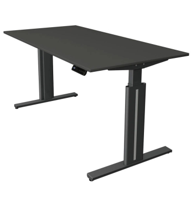 Sitz-Steh-Schreibtisch Move 3 elegant, elektrisch höhenverstellbar, 72-120cm (H), 160x80cm (BxT), rechteckig, anthrazit / anthra