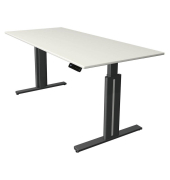 Sitz-Steh-Schreibtisch Move 3 elegant, elektrisch höhenverstellbar, 72-120cm (H), 180x80cm (BxT), rechteckig, weiß / anthrazit