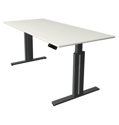 Sitz-Steh-Schreibtisch Move 3 elegant, elektrisch höhenverstellbar, 72-120cm (H), 180x80cm (BxT), rechteckig, weiß / anthrazit