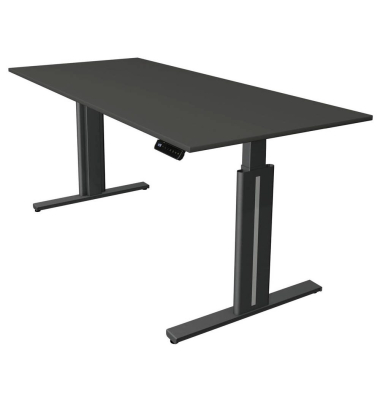 Sitz-Steh-Schreibtisch Move 3 elegant, elektrisch höhenverstellbar, 72-120cm (H), 180x80cm (BxT), rechteckig, anthrazit / anthra