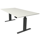Sitz-Steh-Schreibtisch Move 3 elegant, elektrisch höhenverstellbar, 72-120cm (H), 200x100cm (BxT), rechteckig, weiß / anthrazit