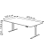 Sitz-Steh-Schreibtisch Move 3 elegant, elektrisch höhenverstellbar, 72-120cm (H), 200x100cm (BxT), rechteckig, weiß / anthrazit