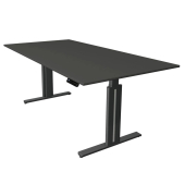 Sitz-Steh-Schreibtisch Move 3 elegant, elektrisch höhenverstellbar, 72-120cm (H), 200x100cm (BxT), rechteckig, anthrazit / anthr
