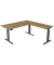 Sitz-Steh-Schreibtisch Move 3 elegant, elektrisch höhenverstellbar, 72-120cm (H), 180x180cm (BxT), L-Form, eiche / anthrazit