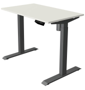 Sitz-Steh-Schreibtisch Move 1, elektrisch höhenverstellbar, 74-123cm (H), 100x60cm (BxT), rechteckig, weiß / anthrazit