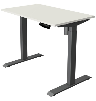 Sitz-Steh-Schreibtisch Move 1, elektrisch höhenverstellbar, 74-123cm (H), 100x60cm (BxT), rechteckig, weiß / anthrazit