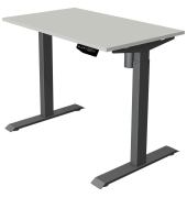 Sitz-Steh-Schreibtisch Move 1, elektrisch höhenverstellbar, 74-123cm (H), 100x60cm (BxT), rechteckig, lichtgrau / anthrazit