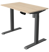 Sitz-Steh-Schreibtisch Move 1, elektrisch höhenverstellbar, 74-123cm (H), 100x60cm (BxT), rechteckig, ahorn / anthrazit