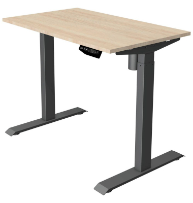 Sitz-Steh-Schreibtisch Move 1, elektrisch höhenverstellbar, 74-123cm (H), 100x60cm (BxT), rechteckig, ahorn / anthrazit