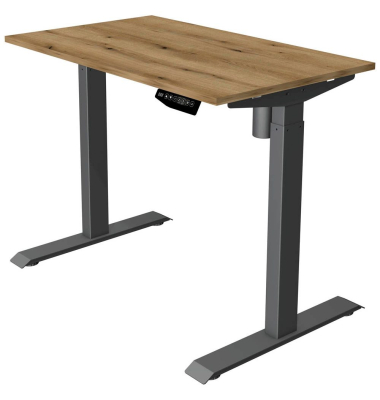 Sitz-Steh-Schreibtisch Move 1, elektrisch höhenverstellbar, 74-123cm (H), 100x60cm (BxT), rechteckig, eiche / anthrazit
