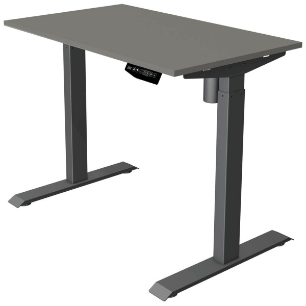 4044917440043 - Move 1 Elektrisch Höhenverstellbar Sitz-Stehschreibtisch Rechteckig Graphit T-Fuß 1000 (B) x 600 (T) x 1230 (H) mm Melamin Stahl