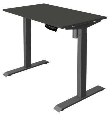 Sitz-Steh-Schreibtisch Move 1, elektrisch höhenverstellbar, 74-123cm (H), 100x60cm (BxT), rechteckig, anthrazit / anthrazit