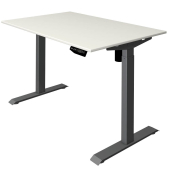 Sitz-Steh-Schreibtisch Move 1, elektrisch höhenverstellbar, 74-123cm (H), 120x80cm (BxT), rechteckig, weiß / anthrazit