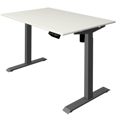 Sitz-Steh-Schreibtisch Move 1, elektrisch höhenverstellbar, 74-123cm (H), 120x80cm (BxT), rechteckig, weiß / anthrazit