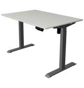 Sitz-Steh-Schreibtisch Move 1, elektrisch höhenverstellbar, 74-123cm (H), 120x80cm (BxT), rechteckig, lichtgrau / anthrazit