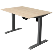 Sitz-Steh-Schreibtisch Move 1, elektrisch höhenverstellbar, 74-123cm (H), 120x80cm (BxT), rechteckig, ahorn / anthrazit