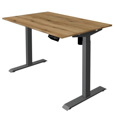 Sitz-Steh-Schreibtisch Move 1, elektrisch höhenverstellbar, 74-123cm (H), 120x80cm (BxT), rechteckig, eiche / anthrazit