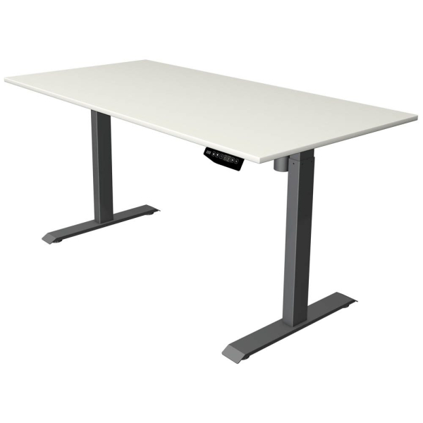 4044917440128 - Move 1 Elektrisch Höhenverstellbar Sitz-Stehschreibtisch Rechteckig Weiß T-Fuß 1600 (B) x 800 (T) x 1230 (H) mm Melamin Stahl