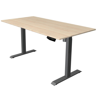 Sitz-Steh-Schreibtisch Move 1, elektrisch höhenverstellbar, 74-123cm (H), 160x80cm (BxT), rechteckig, ahorn / anthrazit