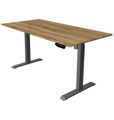 Sitz-Steh-Schreibtisch Move 1, elektrisch höhenverstellbar, 74-123cm (H), 160x80cm (BxT), rechteckig, eiche / anthrazit